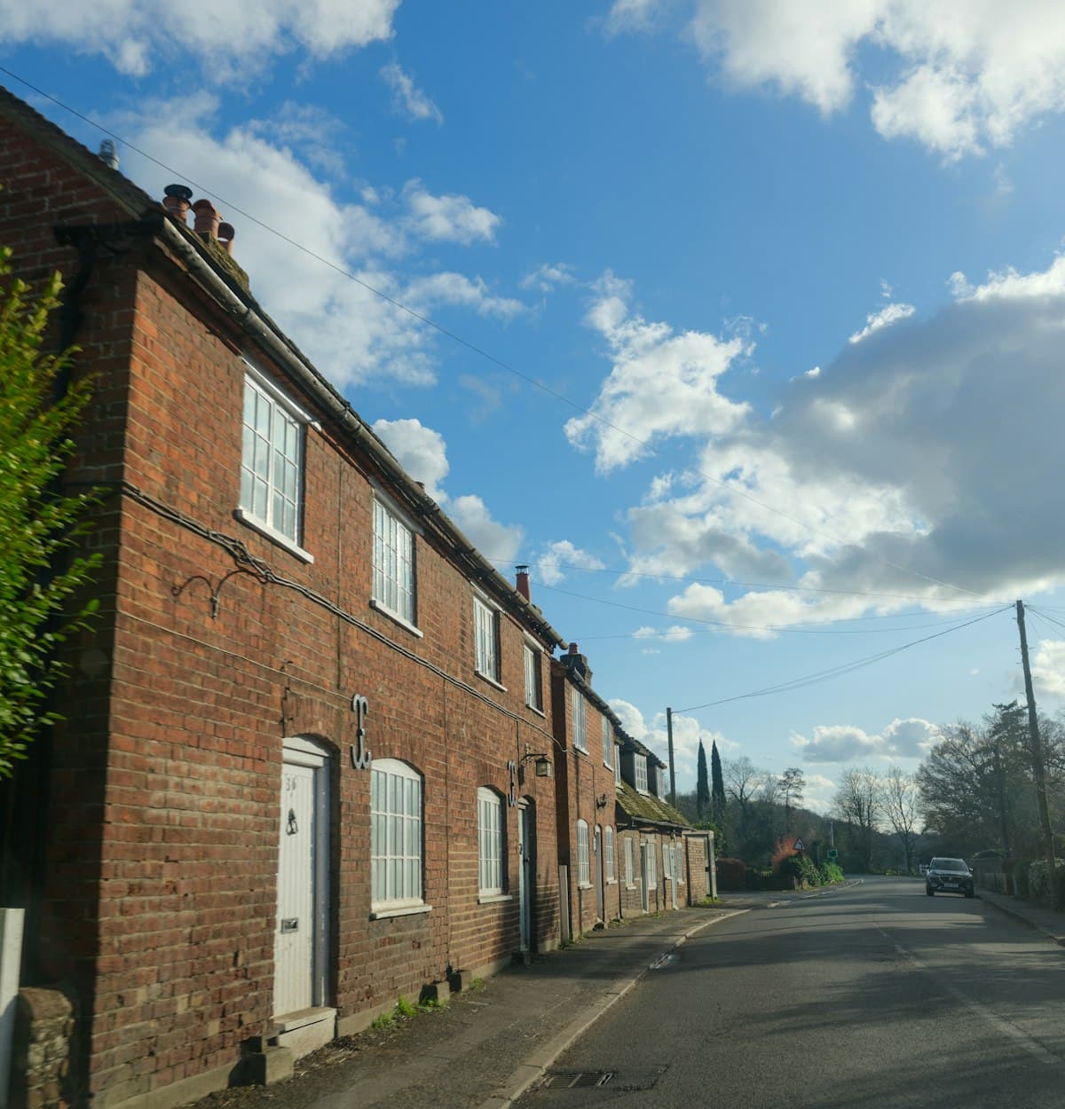 A residential UK street of rental homes